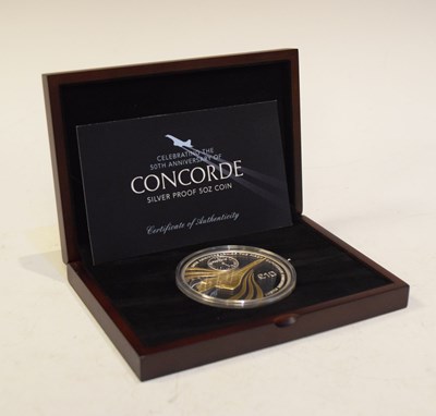 Lot 175 - Concorde 50th Anniversary silver proof 5oz £10 coin