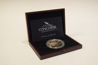 Lot 175 - Concorde 50th Anniversary silver proof 5oz £10 coin