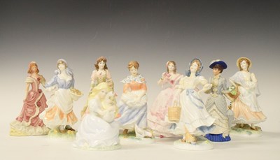 Lot 326 - Six Royal Worcester figures, etc