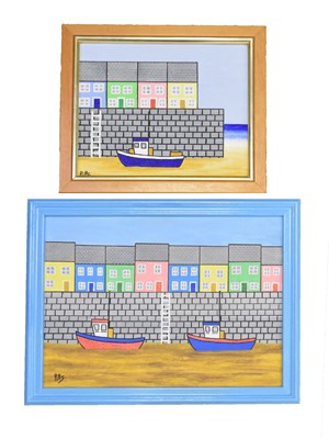 Lot 396 - A.C. Pillinger (Pills) - Two acrylics on board - 'A Quiet Harbour'