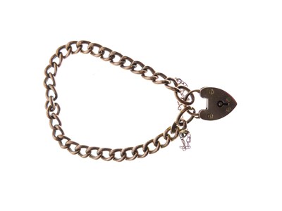 Lot 77 - Edwardian 9ct rose gold curb link bracelet
