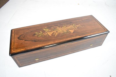 Lot 175 - Fine Swiss Nicole Freres (Geneve) inlaid rosewood-cased 18-air cylinder musical box