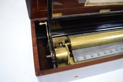 Lot 175 - Fine Swiss Nicole Freres (Geneve) inlaid rosewood-cased 18-air cylinder musical box