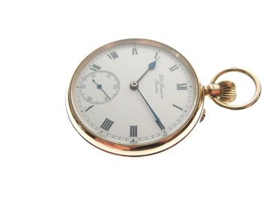 Lot 271 - J.W. Benson 9ct gold open-faced keyless wound pocket watch