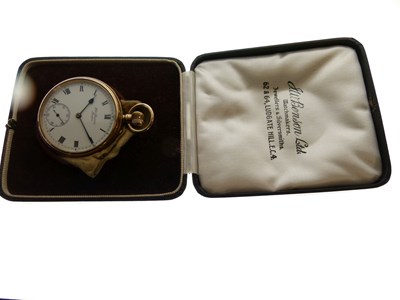 Lot 271 - J.W. Benson 9ct gold open-faced keyless wound pocket watch