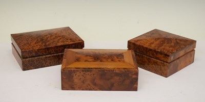 Lot 264 - Burr walnut rectangular table-top box and two other boxes