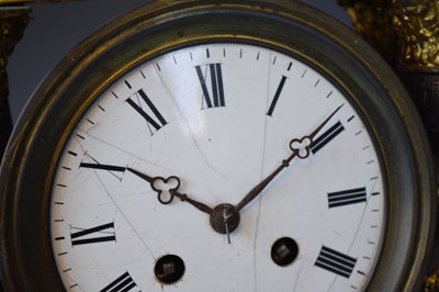 Lot 461 - 19th Century French ebonised portico clock