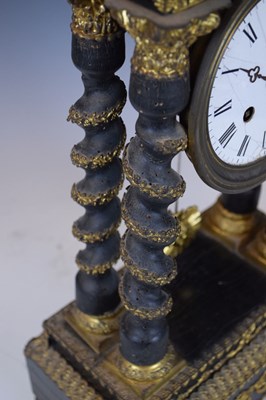 Lot 461 - 19th Century French ebonised portico clock