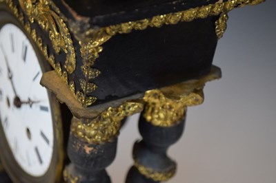 Lot 461 - 19th Century French ebonised portico clock