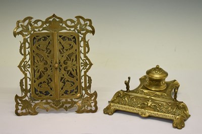 Lot 248 - French brass inkstand