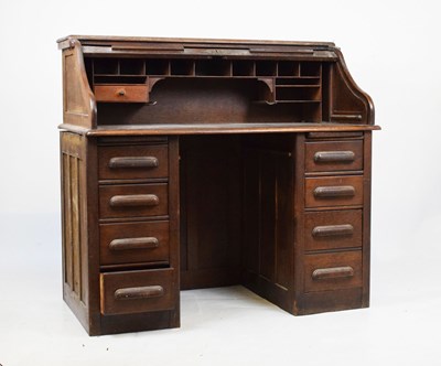 Lot 434 - Oak roll top desk