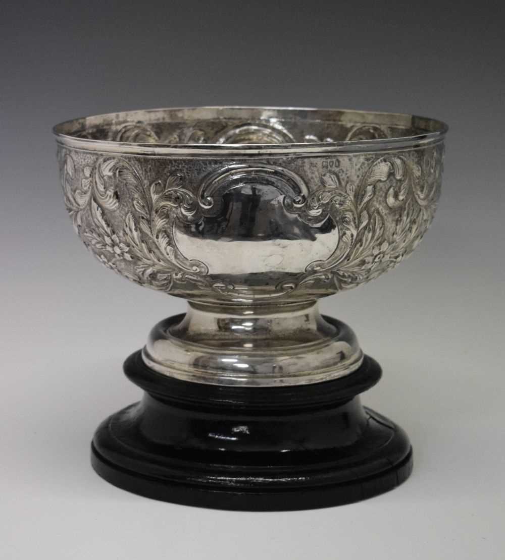 Lot 97 - Edward VII silver footed trophy / punch bowl