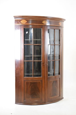 Lot 462 - Mahogany bow front corner cupboard