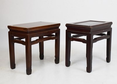 Lot 370 - Matched pair of Chinese low tables