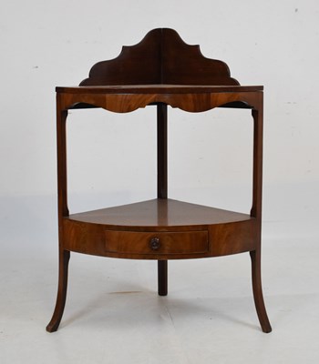 Lot 495 - Mahogany bow front corner washstand