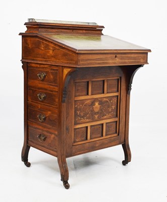 Lot 459 - Late 19th Century rosewood Davenport desk