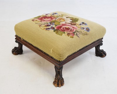 Lot 480 - Victorian footstool on four paw feet