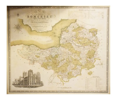 Lot 409 - C & J Greenwood - 19th Century engraved map of Somerset