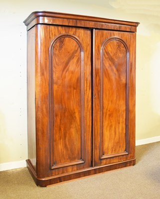 Lot 484 - Victorian mahogany double wardrobe, 143cm wide