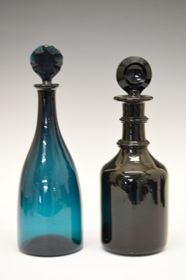 Lot 304 - Four 19th Century coloured glass decanters