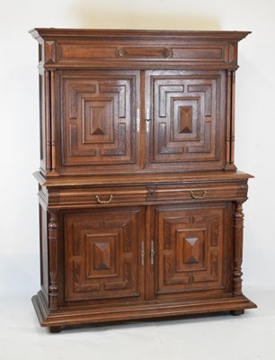 Lot 512 - 19th Century oak two-tier cabinet, Low Countries