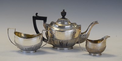 Lot 132 - Late Victorian bachelor's three piece silver tea set