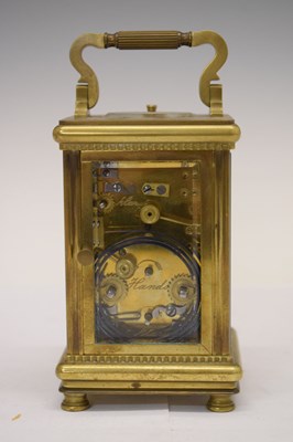 Lot 247 - Early 20th Century brass cased repeater carriage clock