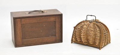 Lot 244 - Engineer's portable chest and wicker sewing box