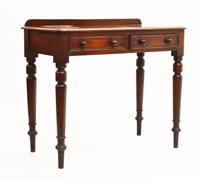 Lot 567 - Victorian mahogany two-drawer side table