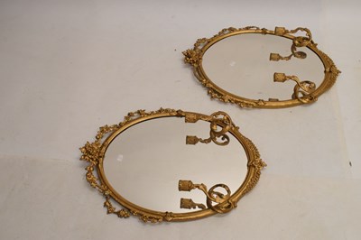 Lot 542 - Pair of reproduction girandole mirrors