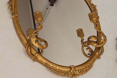 Lot 542 - Pair of reproduction girandole mirrors