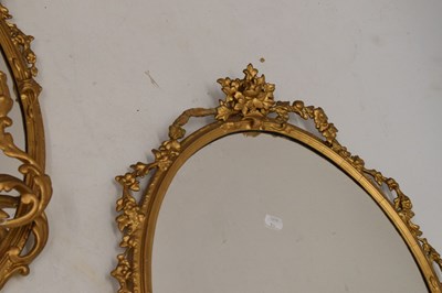 Lot 542 - Pair of reproduction girandole mirrors