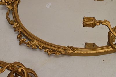 Lot 542 - Pair of reproduction girandole mirrors
