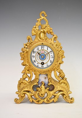 Lot 488 - Gilt metal mantel clock