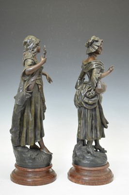 Lot 247 - After George Maxim - Pair of bronzed spelter figures