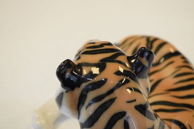 Lot 372 - U.S.S.R porcelain model of a tiger in recumbent pose