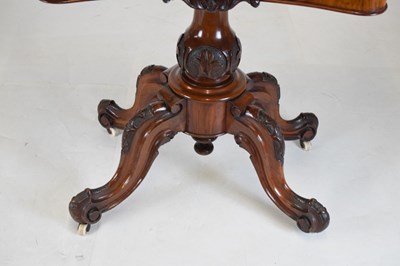 Lot 190 - Victorian figured walnut card table