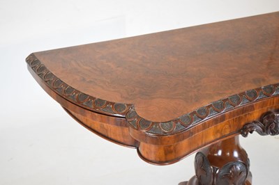Lot 190 - Victorian figured walnut card table