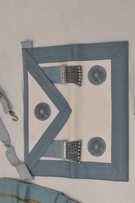 Lot 218 - Masonic regalia/ aprons within two brown leather cases