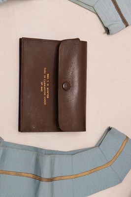 Lot 218 - Masonic regalia/ aprons within two brown leather cases