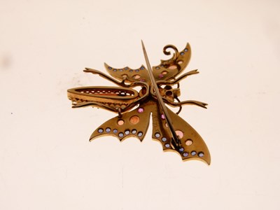 Lot 303 - Multi-gem butterfly brooch