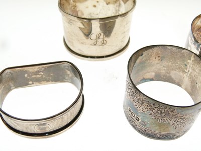 Lot 138 - Five silver napkin rings