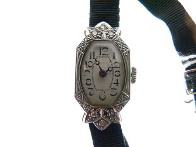 Lot 103 - 18ct white gold and diamond set cocktail watch