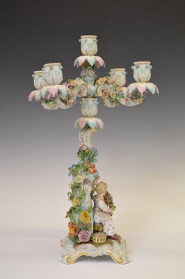 Lot 461 - Pair of Meissen candelabra