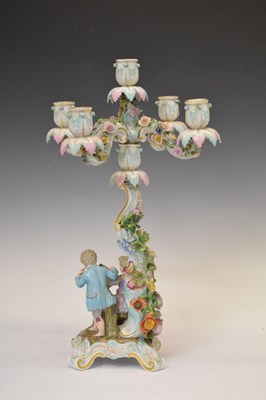 Lot 461 - Pair of Meissen candelabra