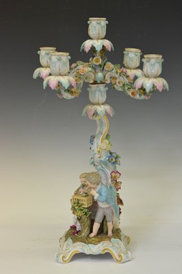 Lot 461 - Pair of Meissen candelabra