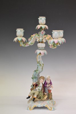 Lot 461 - Pair of Meissen candelabra