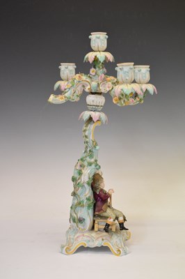 Lot 461 - Pair of Meissen candelabra