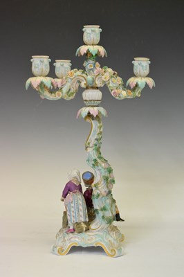 Lot 461 - Pair of Meissen candelabra