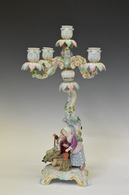 Lot 461 - Pair of Meissen candelabra